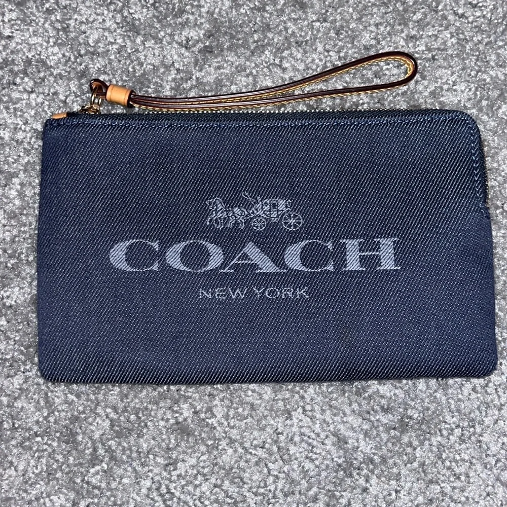 Coach Blue Wristlet Clutch - Picture 1 of 6